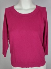 TALBOTS Women's Sweater Large Pink Long Sleeve Crew Neck Rayon L