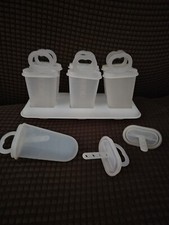 Vintage Tupperware Popsicle Molds Complete Set of 6 With Holder Extras