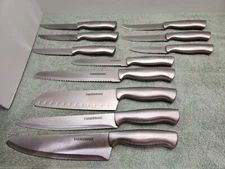 10 Pcs Farberware Kitchen Knife Set, Stainless Steel Blades, Silver