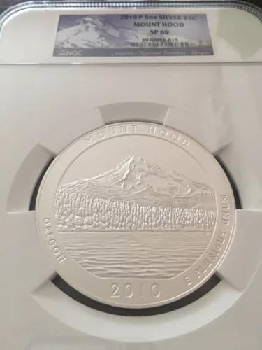2010-P ATB Mount Hood NP 5 oz Silver Coin 25C SP 69 NGC America the Beautiful