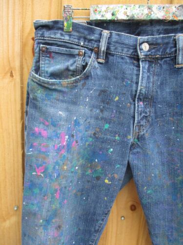 Polo Ralph Lauren Classic 867 paint splatter artist painter straight jeans 34 32 - Afbeelding 1 van 8