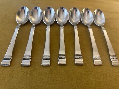 (7) Place Oval Soup Spoons Oneida CADENCE 18/10 Stainless Indonesia 7 1/8''