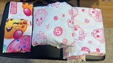 Shopkins FULL Sheet Set 4 pc Kids Room Girls Bedding Decor Linen Pink White EUC