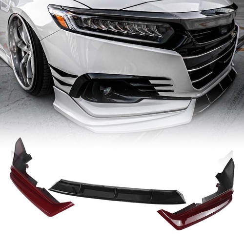 Front Bumper Spoiler Cover Trim For 2021-2022 Honda Accord Red YOFER Style - Picture 3 of 11