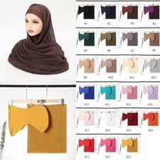 2 pcs/set Women's Hijab with Undercap Chiffon Scarf + Inner Cap Set Wholesale