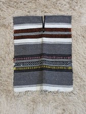 Vtg Peru Native American Woven Wool Striped Poncho Serape Aztec 26 20