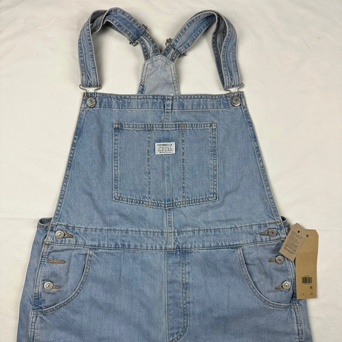 Levi'S No Stone Unturned Light Wash Denim Overalls Women'S Size XL.