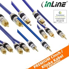 Premium Cinch Audio Video Kabel Vergoldete Stecker zu Stecker 0,5m bis 25m