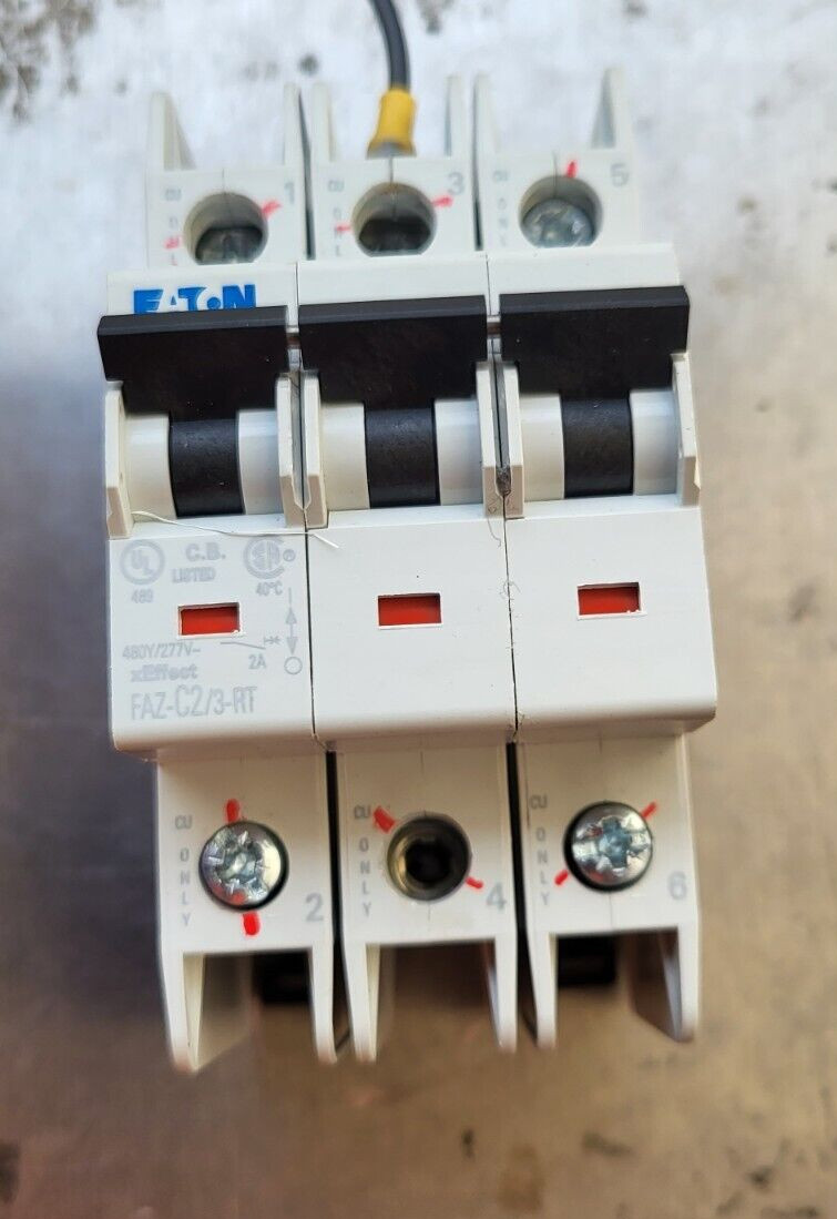 EATON FAZ-C2/3-RT 3 POLE 2A CIRCUIT BREAKER (IN14S2)