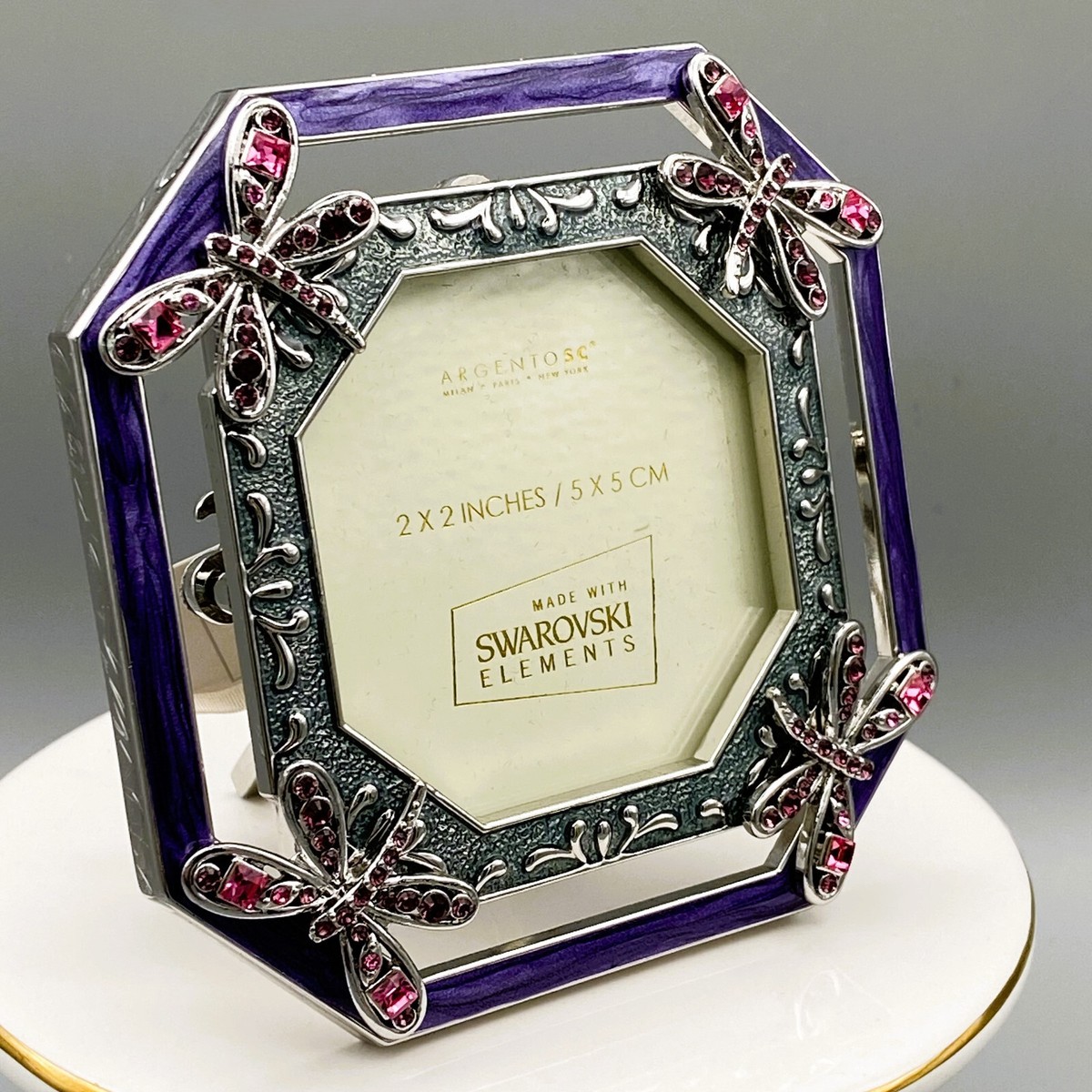 New ARGENTO SC Photo Frame Mini Enamel & Swarovski Rhinestone