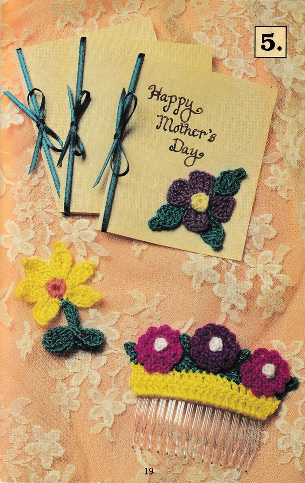 6 Popular Crochet Patterns Red Heart Bk 350 Shawl Tablecloth Placemat Flowers + - Image 4 of 4