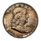 1962-D 50c Franklin Silver Half Dollar - Neon Toning - BU - SKU-H2675