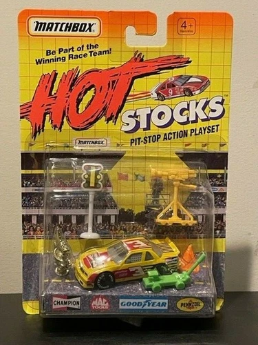 Vintage 1991 Matchbox Hot Stocks Pit-Stop #3 Champion NASCAR 1/64