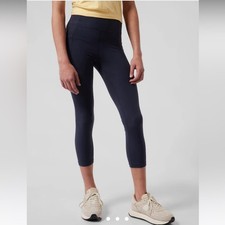 NWT Athleta Girl High Rise Stash Your Treasures Capri Tight Black