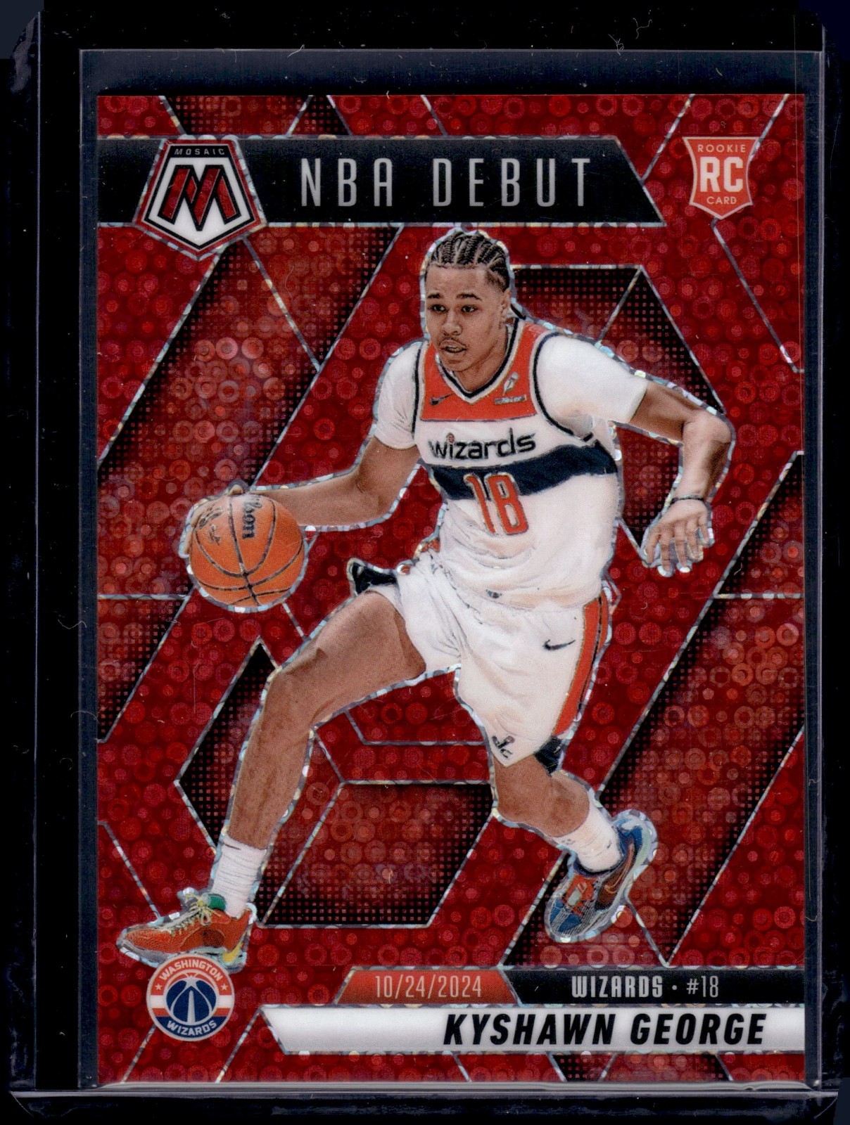 2024-25  Mosaic - NBA Debut Kyshawn George #256 Fast Break Red Mosaic RC /99