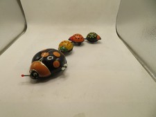 1960 s Ladybug FAMILY Wind-Up Tin Toy made In Japan VINTAGE