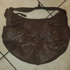 BCB Girls Leather Purse Army Brown Lining w/ Buckle
