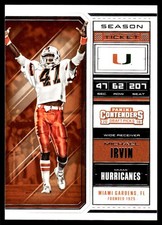 Michael Irvin 2018 Panini Contenders Draft Picks #71 Miami Hurricanes NFL READ