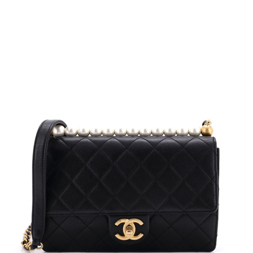 Chanel Chic Pearls Flap Bag Quilted Lambskin Small