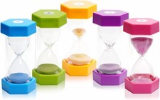 5 PCS Hourglass Kids Hourglass Timer Hourglass Set Colorful Sand Clock Kitche...
