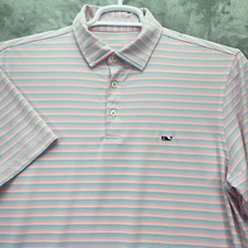 Vineyard Vines Shirt Men size Medium polo OTG sankaty Golf pickle tennis stretch