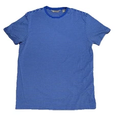 Daniel Cremieux T Shirt Men’s Medium 100% Pima Cotton Short Sleeve Blue Stripes