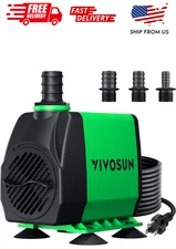VIVOSUN 800GPH Submersible Pump(3000L/H, 24W), Ultra Quiet Water Fountain Pump w