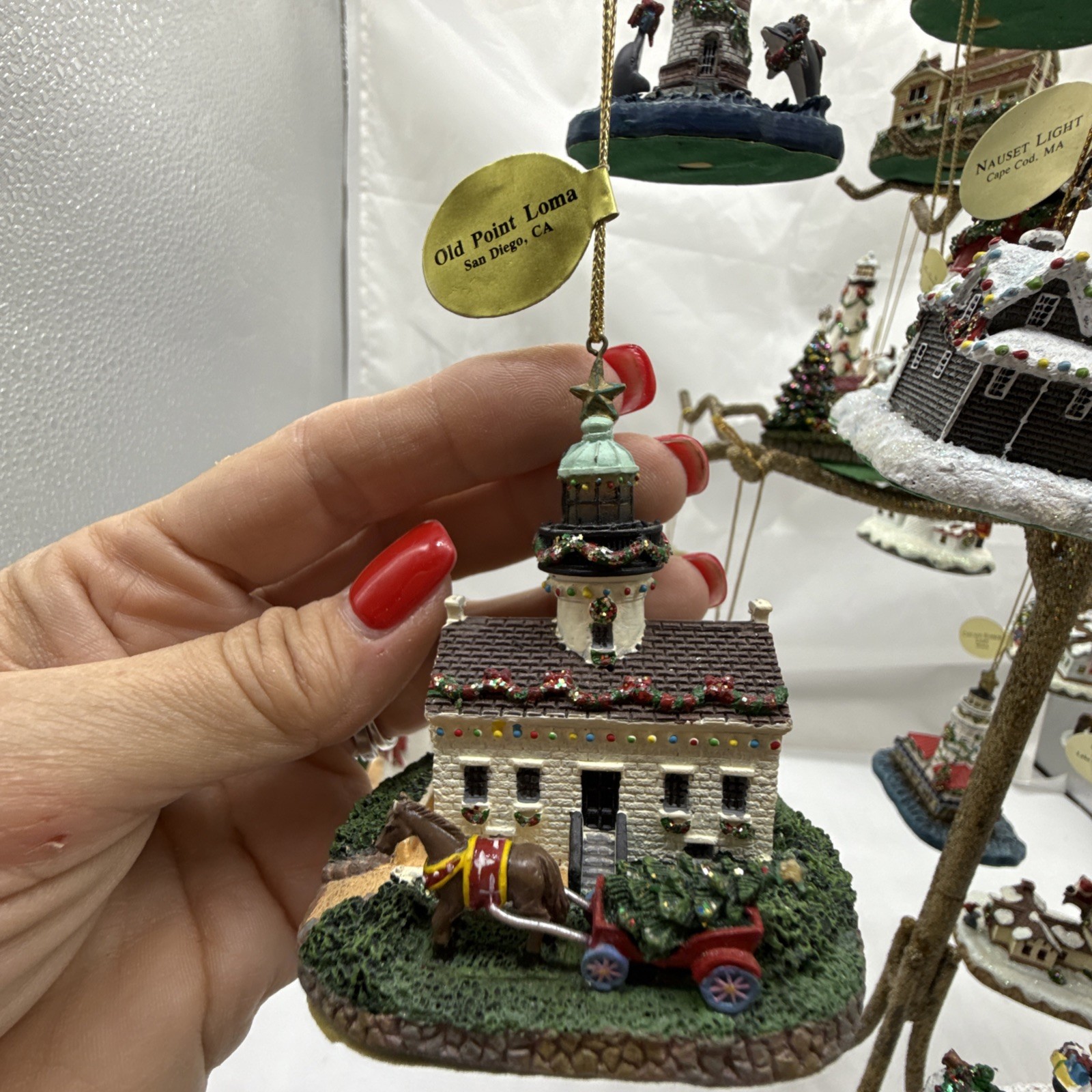 Danbury LIGHTHOUSE Hanging Christmas Tree Ornaments WBOX Lot of 24 Original Tags