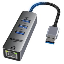 USB To Ethernet Adapter For Laptop 4in1 USB3.0 RJ45 Hub 10/100/1000Mbps