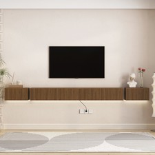 Modern LED Floating TV Stand For TVs Up to 110" Wall Mounted Media Console Table