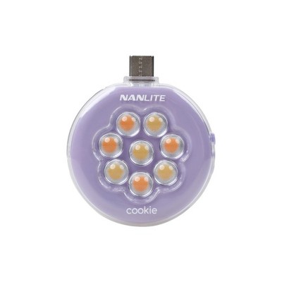NANLITE cookie Mini Smartphone light Handy LED Leuchte, rund, lavendel NEW