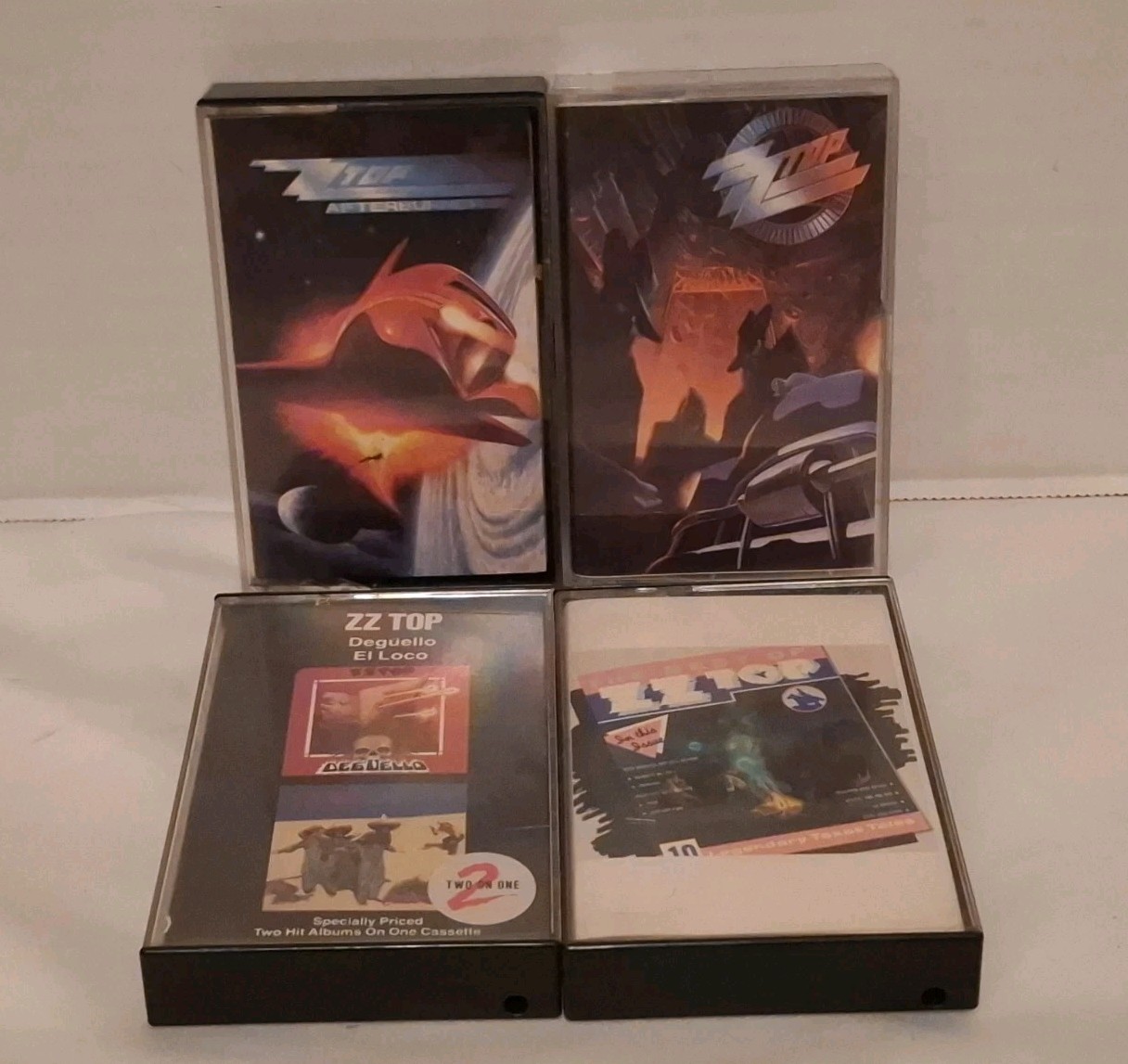 Lot Of 4 ZZ Top Cassette Tapes Afterburner Recycler Dequello El Loco Best Of