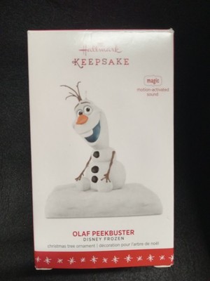 Hallmark Keepsake Ornament 2016 Olaf Peekbuster Disney's Frozen Magic Sound