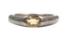 Vintage Sterling Silver Tension Set Oval Citrine Sz 5 Ring Band