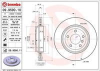 2Er Pack - Bremsscheibe 09.9590.11 Brembo FüR BMW