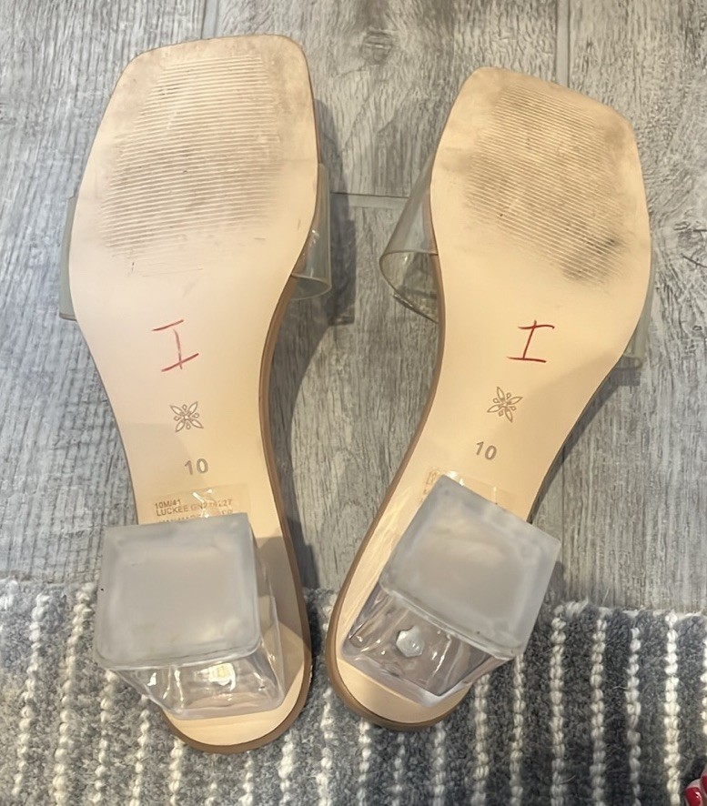 BCBGeneration Luckee Transparent Heel Sandals Sli… - image 12