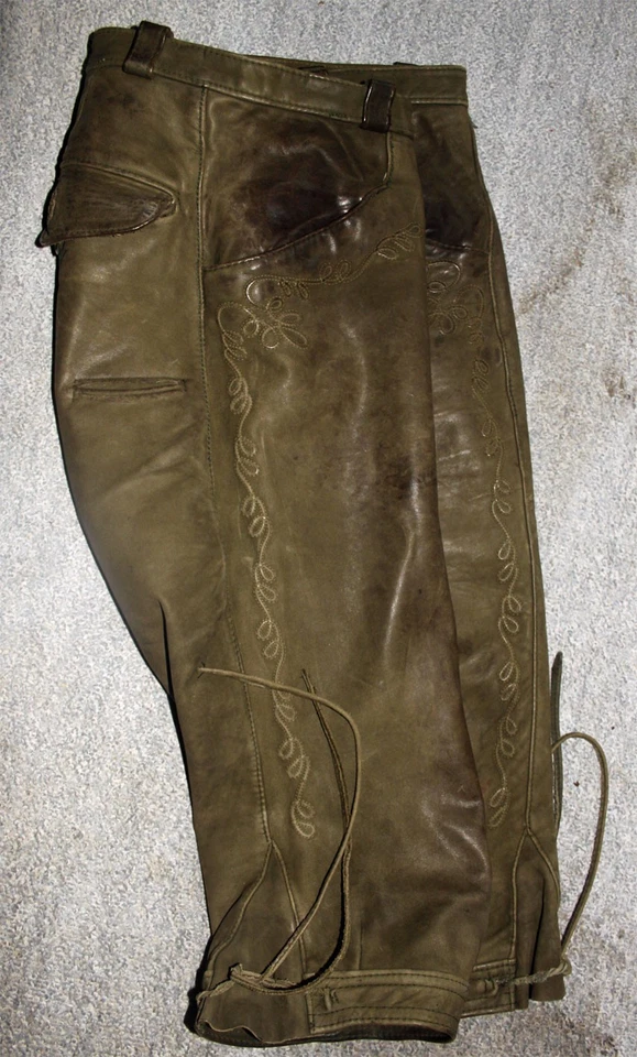 Kniebund Lederhose Lavanoleder Speckig GR. 46 - Bild 3 von 4