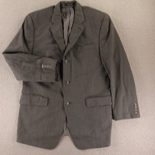 VTG Calvin Klein Jacket 40R M Gray 100 Wool Twill Blazer Sport Coat