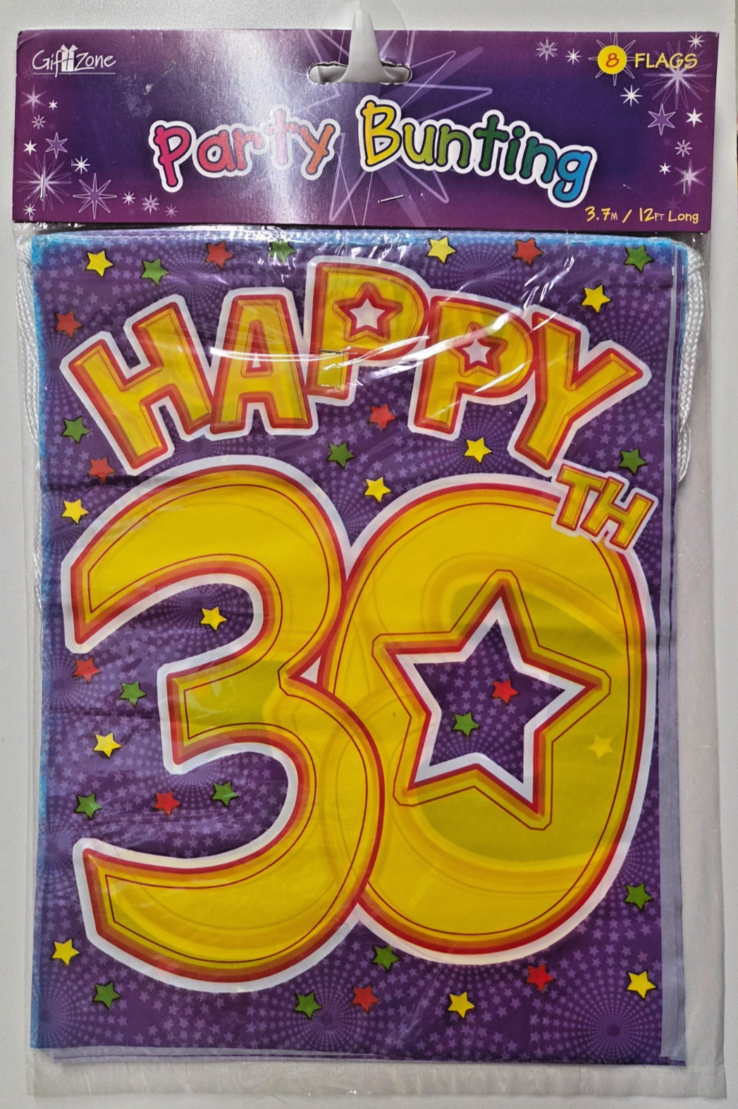 30th Birthday Banner Bunting 3.7m Happy 30th Banner 8 Flags Party Decorations