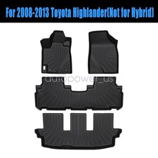 For 2008-2013 Toyota Highlander Tpe Floor Mats Liners 3d Model Front Rear 4pcs