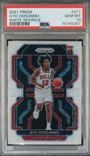 2021-22 Panini Prizm Ayo Dosunmu #271 RC White Sparkle PSA 10 GEM MINT SSP Pop 7