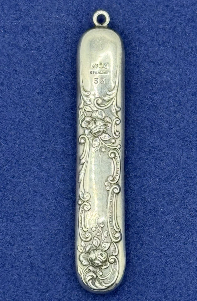 Gorham Plata Esterlina Rosa Rollo Victoriano Chatelaine Pin Aguja Estuche de Costura Foto 2 de 2