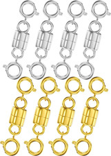 Magnetic Necklace Clasps and Closures 14K Gold and Silver Two Spring Clasps Bead