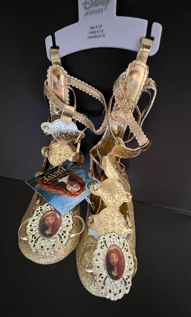 NWT Disney Store Brave Merida Size 9/10 Gold Gladiator Sandal