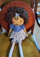 Handmade Primitive Raggedy Girl Cloth Rag Doll Folk Art
