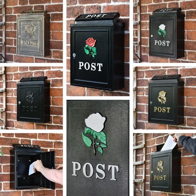 Großer Postbriefkasten ''Rose'' mit Schlüssel abschließbar Außen Wandbriefkasten