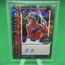 2026 Panini Stars & Stripes Prizm  Joshua Pierre 30/99 Signature Green Ice