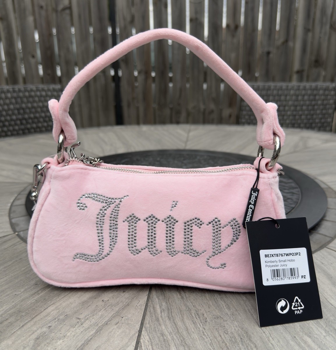 Juicy Couture UK Bag Kimberly Small Hobo From United Kingdom Pink