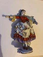 Superb Antique Dresden Porcelain Doll Figurine 9.4inch made in Germany