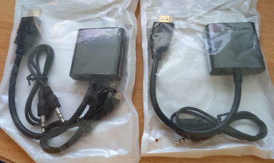 NEU 2xHDMI auf VGA Adapter Konverter VGA Buchse Video mit 3.5mm Audiokabel PC PS